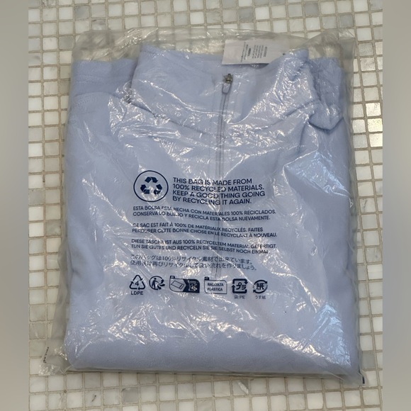 Lands’ End Women's Anyweather Fleece Light Blue Quarter Zip Pullover NWT Small - Picture 5 of 11